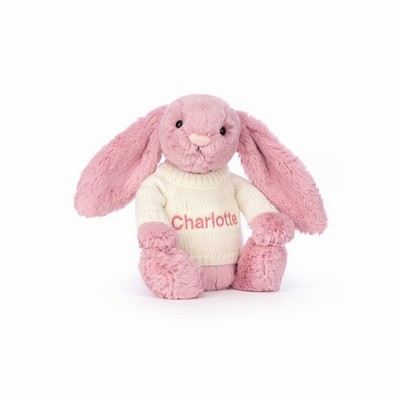 Jellycat Bashful Tulip Pink Conejo with Cream Jumper | PXDY-75310